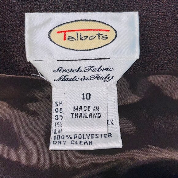 Talbots Womens Skirt Size10 Brown A Line Business Lined Knee Length Stretch Wool - Picture 8 of 9